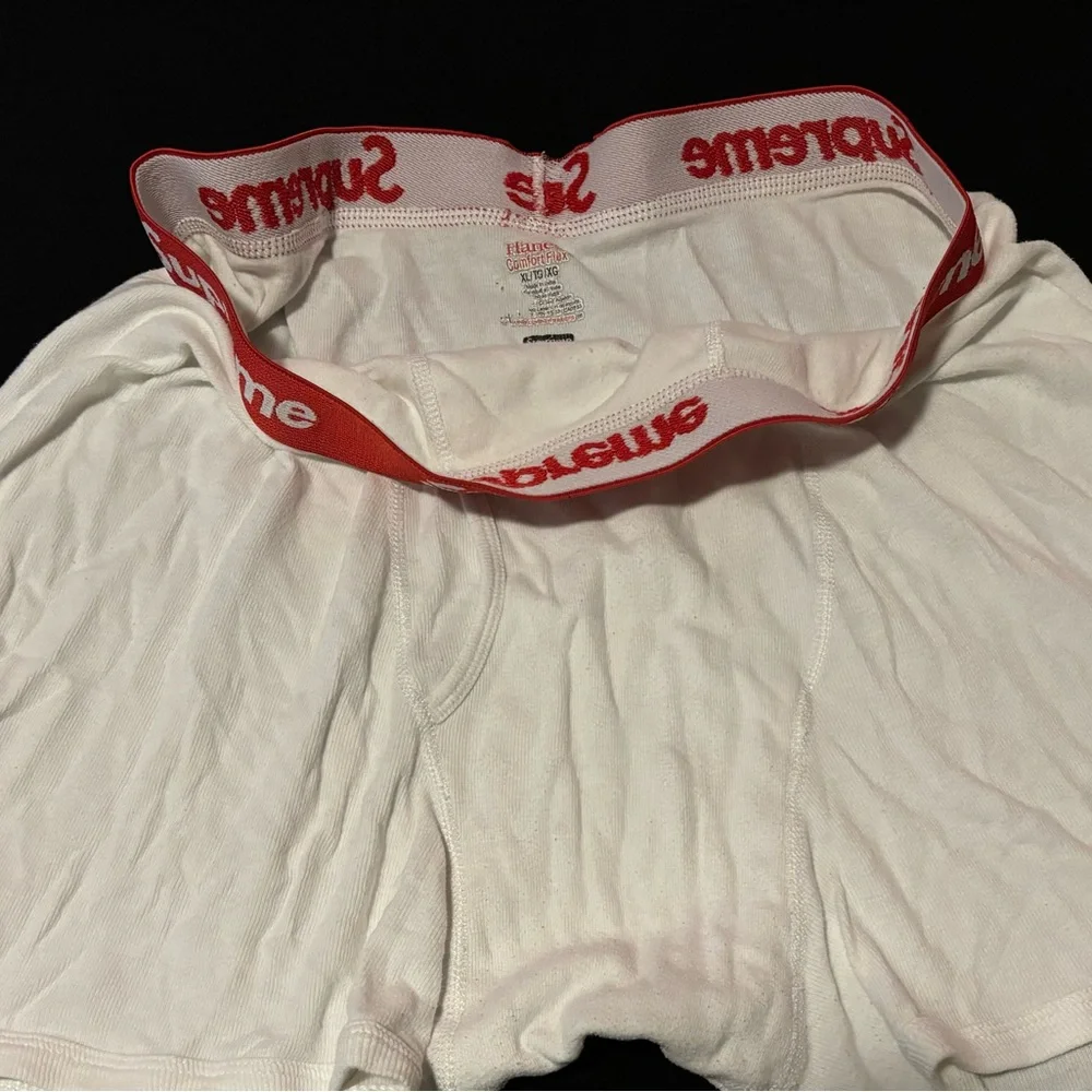 Supreme White Hanes Boxer Briefs - Picture 2 of 2